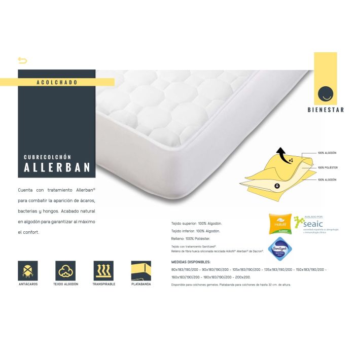 Cubrecolchon Mash Allerban Antiácaros MASH