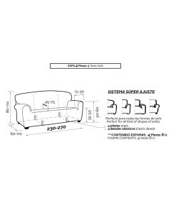 Funda Sofá Superelástica Glamour-Sofá 4/Pl.