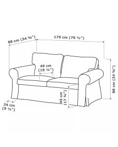 Funda Sofa Ikea Ektorp elástica Emilia-Sofa 2/Plazas NUEVA TEXTURA