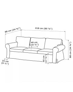 Funda Sofa Ikea Ektorp elástica Emilia-Sofa 3/Plazas NUEVA TEXTURA