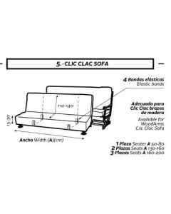 Fundas para Sofá Cama clic clac Baden Big Elástica 2/P NUEVA TEXTURA