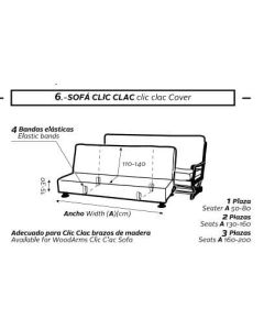 Funda Sillón Clic Clac Superelástica Glamour 1/Pl. NUEVA TEXTURA