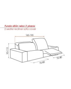 Funda de Sofa Relax Completo 2 plz. 2 pies Multielastica Bali Belmarti BELMARTI