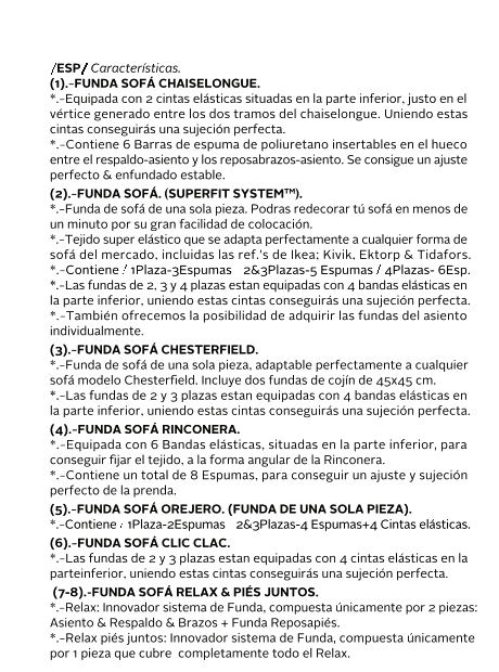 Caracteristicas Fundas Sofá Superlasticas